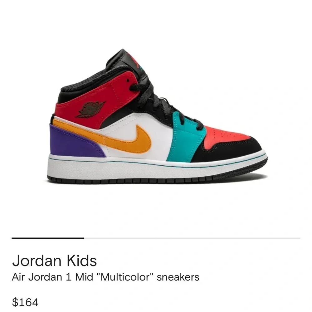 2018 Nike Air Jordan 1 Mid Multi Color Retro Youth Kids 7c